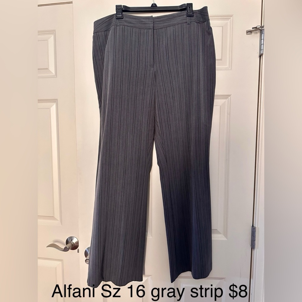 Alfani gray/blk pinstripe pants